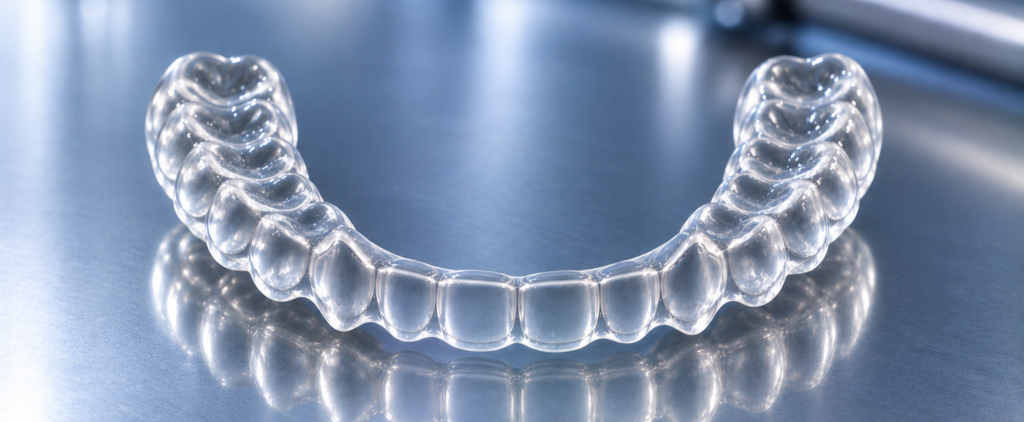 Transparente Zahnschiene für die Schienentherapie